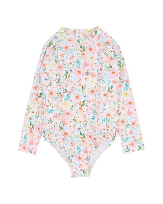 Eliana Print Ls Sunsuit 3–10 Yrs - Aster & Ruby
