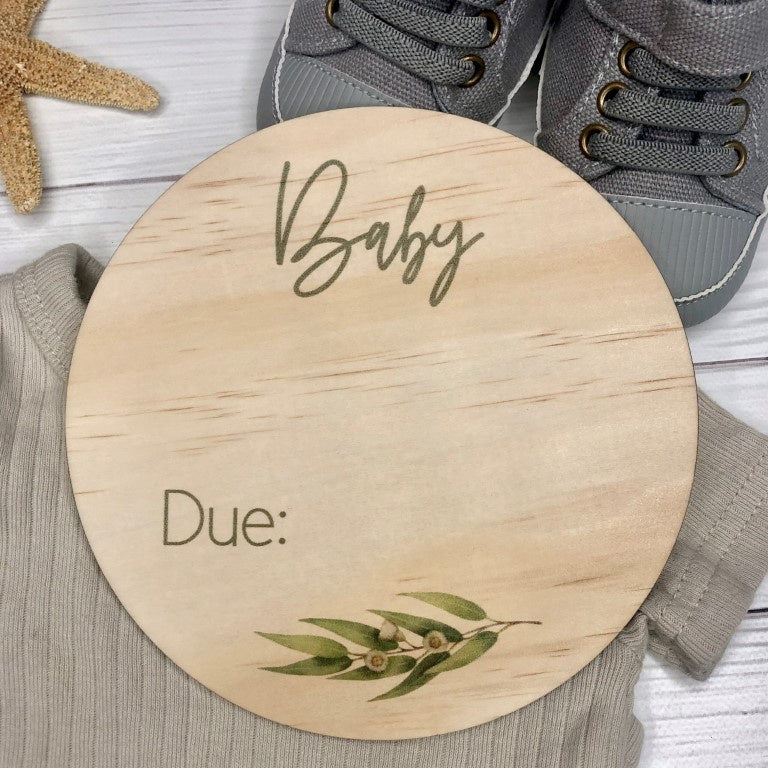 Eucalyptus Pregnancy Announcement Disc-Aster & Ruby