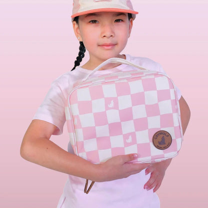 Everyday Lunch Bag Pink Check - Aster & Ruby