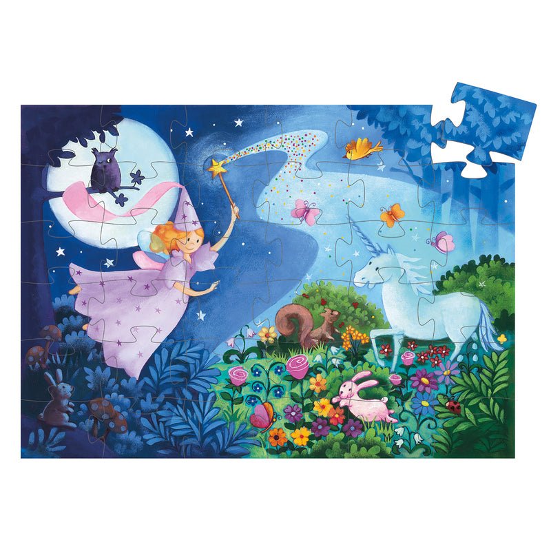 Fairy And Unicorn 36pc Silhouette Puzzle - Aster & Ruby