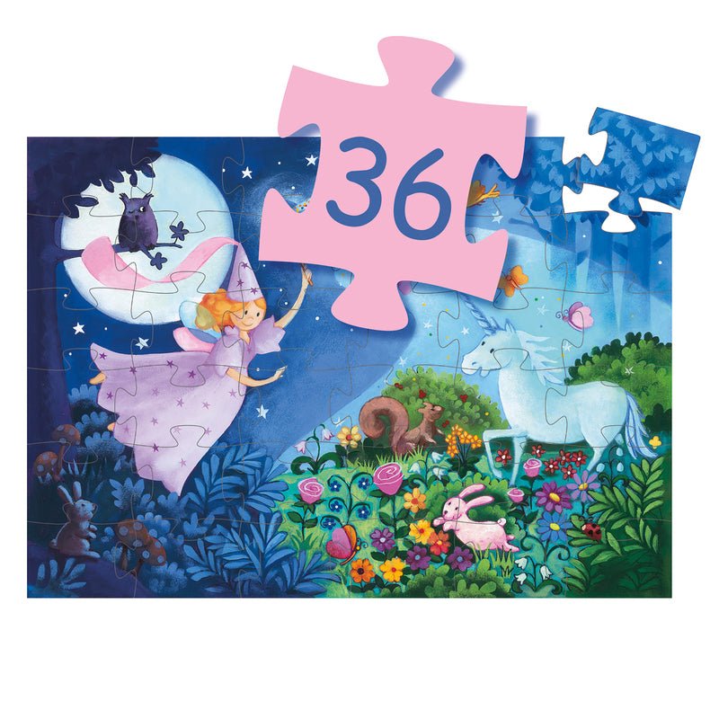Fairy And Unicorn 36pc Silhouette Puzzle - Aster & Ruby