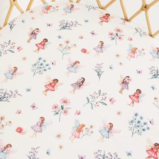 Organic Bassinet Sheet / Change Pad Cover Fairy Garden