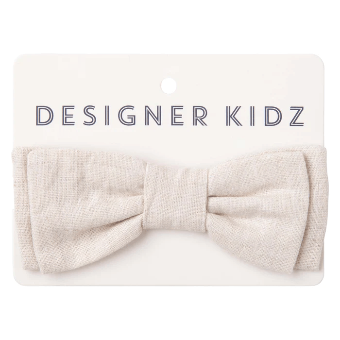 Finley Linen Bow Tie Sand - Aster & Ruby