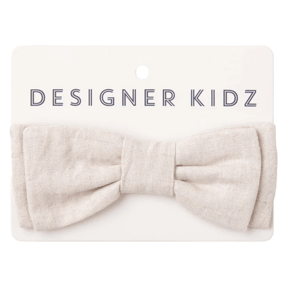 Finley Linen Bow Tie Sand - Aster & Ruby