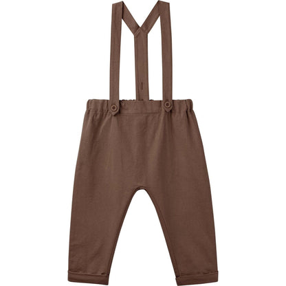 Finley Linen Suspender Pants - Chocolate – children's product by Designer Kidz | Aster & Ruby