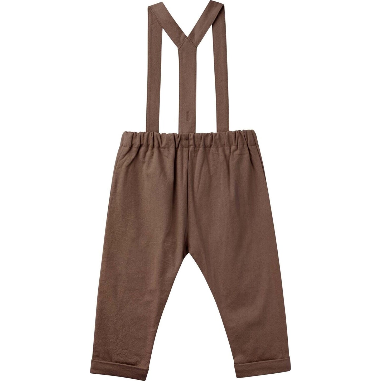 Finley Linen Suspender Pants - Chocolate – children's product by Designer Kidz | Aster & Ruby