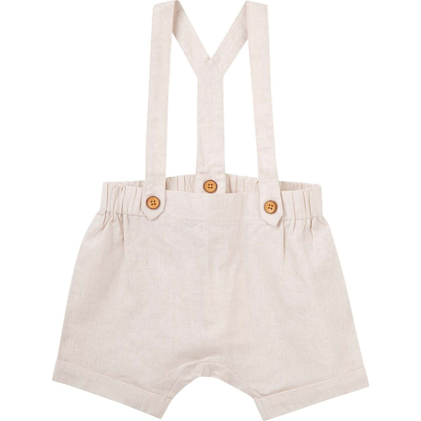 Finley Linen Suspender Shorts - Sand – children's product by Designer Kidz | Aster & Ruby