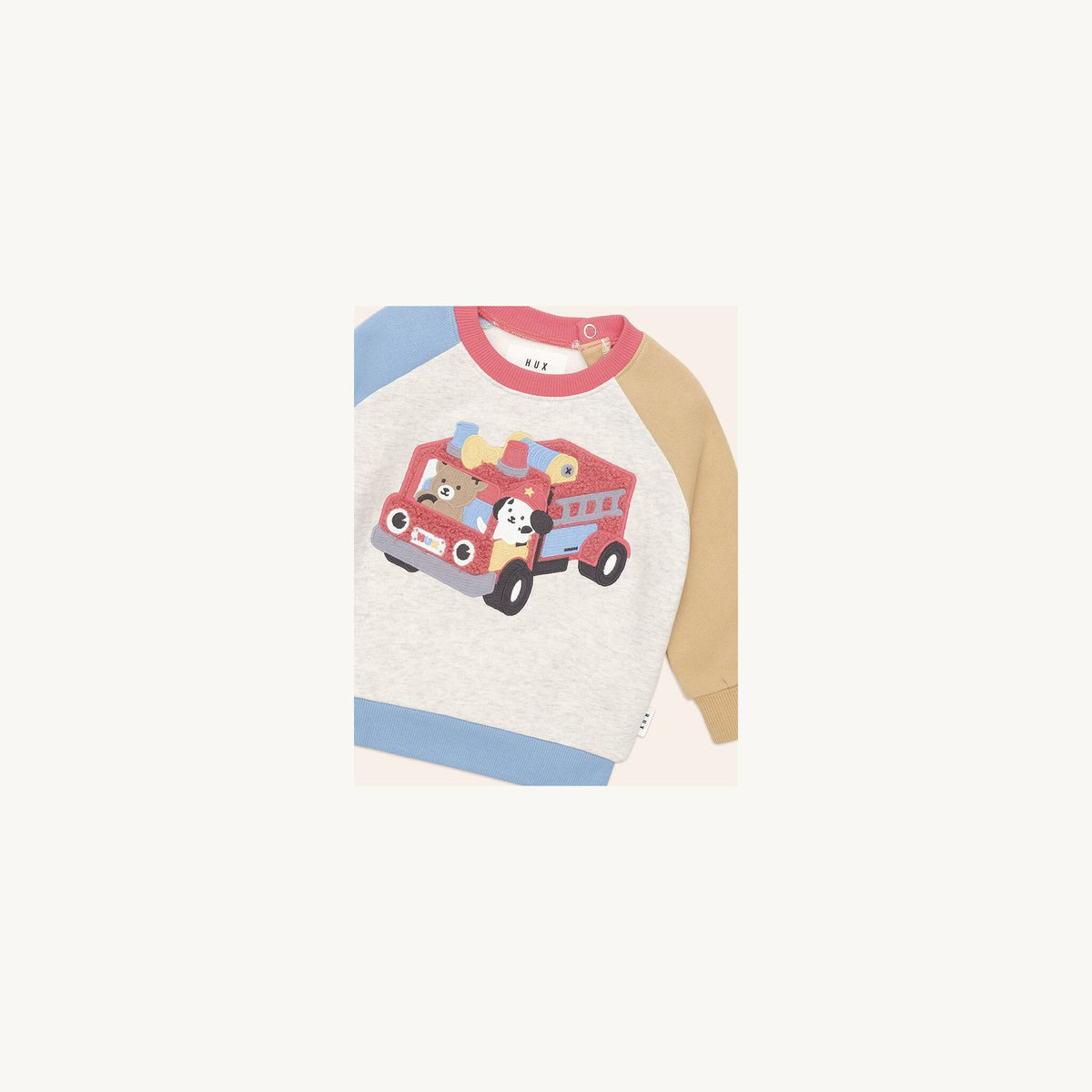 Hux Firefighting Fire Truck Hux Sweatshirt - Aster & Ruby