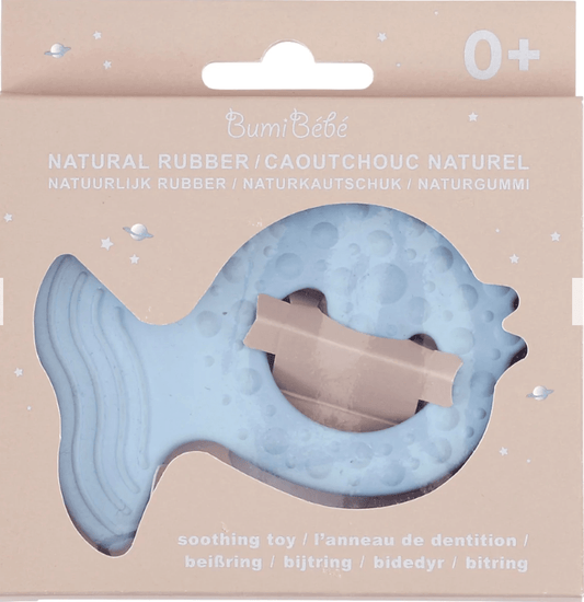 Fish Teether Sky Blue - Aster & Ruby
