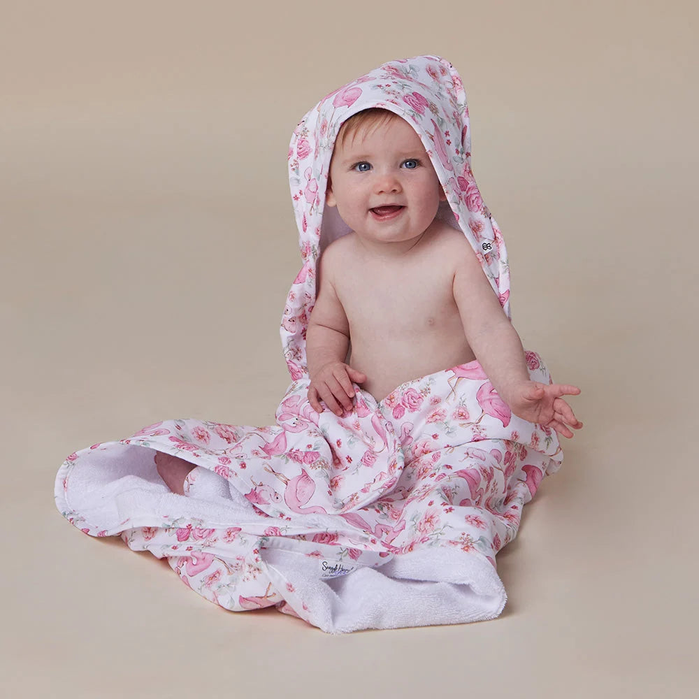 Flamingos Organic Hooded Baby Towel