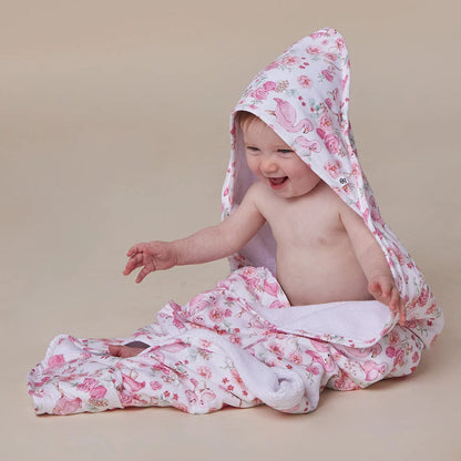 Flamingos Organic Hooded Baby Towel