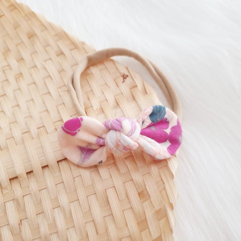 Flower Child Mini Bow Headband-Aster & Ruby