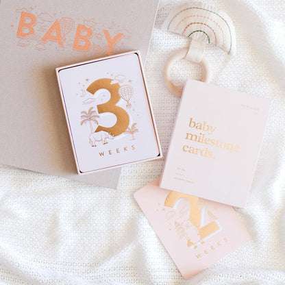 Fox & Fallow Baby Milestone Cards Cream-Aster & Ruby