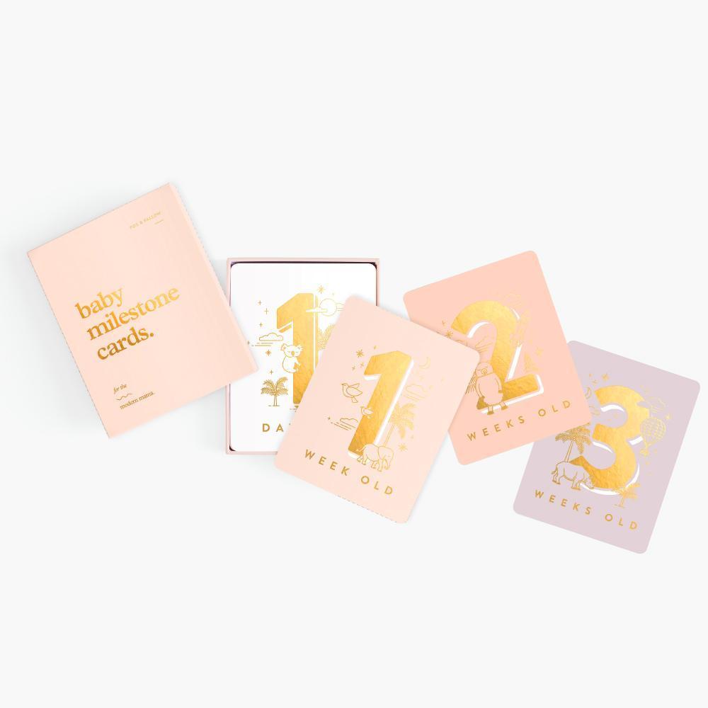 Fox & Fallow Baby Milestone Cards Cream-Aster & Ruby