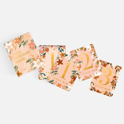 Fox & Fallow Baby Milestone Cards Floral-Aster & Ruby