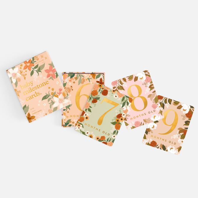 Fox & Fallow Baby Milestone Cards Floral-Aster & Ruby