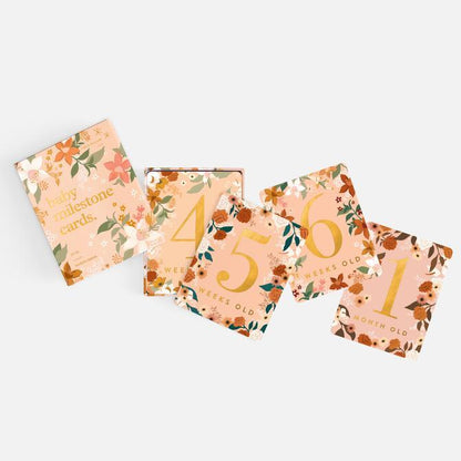 Fox & Fallow Baby Milestone Cards Floral-Aster & Ruby