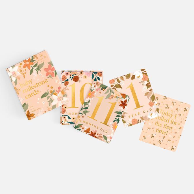 Fox & Fallow Baby Milestone Cards Floral-Aster & Ruby