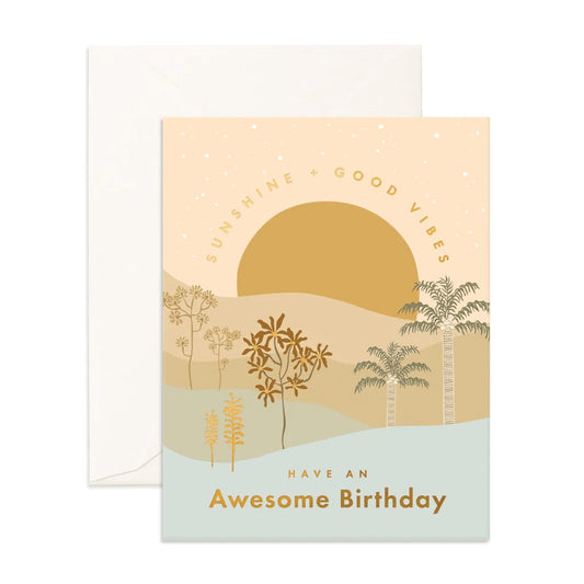 Fox & Fallow Card Birthday Sunset-Aster & Ruby