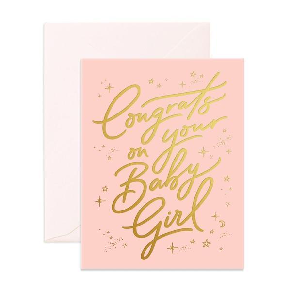 Fox & Fallow Card Congrats Baby Girl-Aster & Ruby