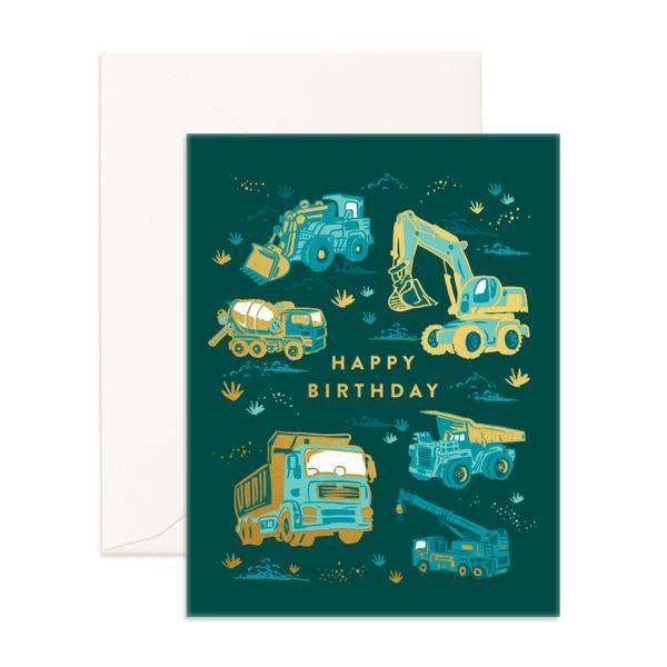 Fox & Fallow Card Happy Birthday Trucks-Aster & Ruby