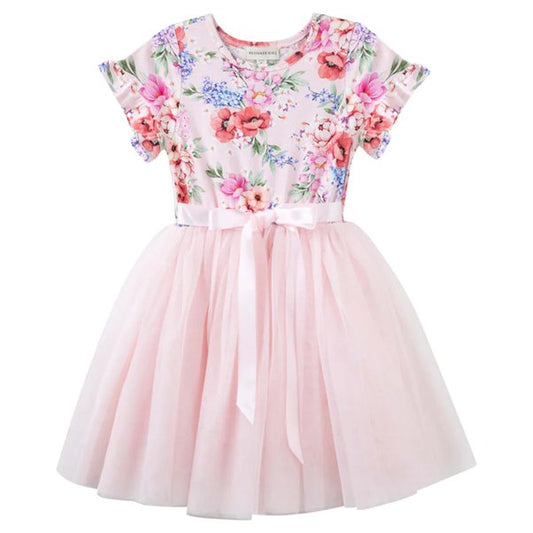 Frankie Floral S/S Tutu Dress-Aster & Ruby