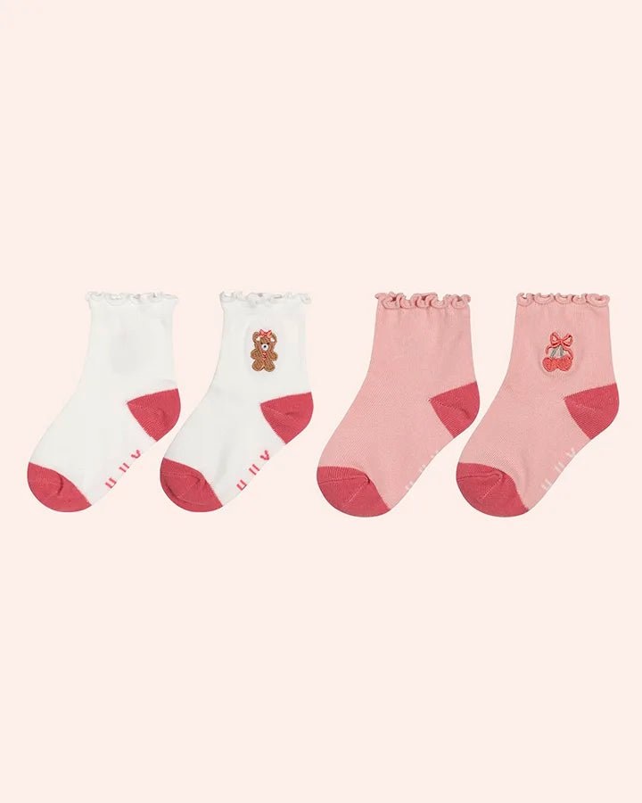 Frilly Festive Socks 2 Pack - Aster & Ruby