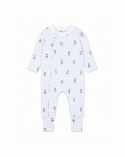 Brady Stripe Organic LS Zipsuit