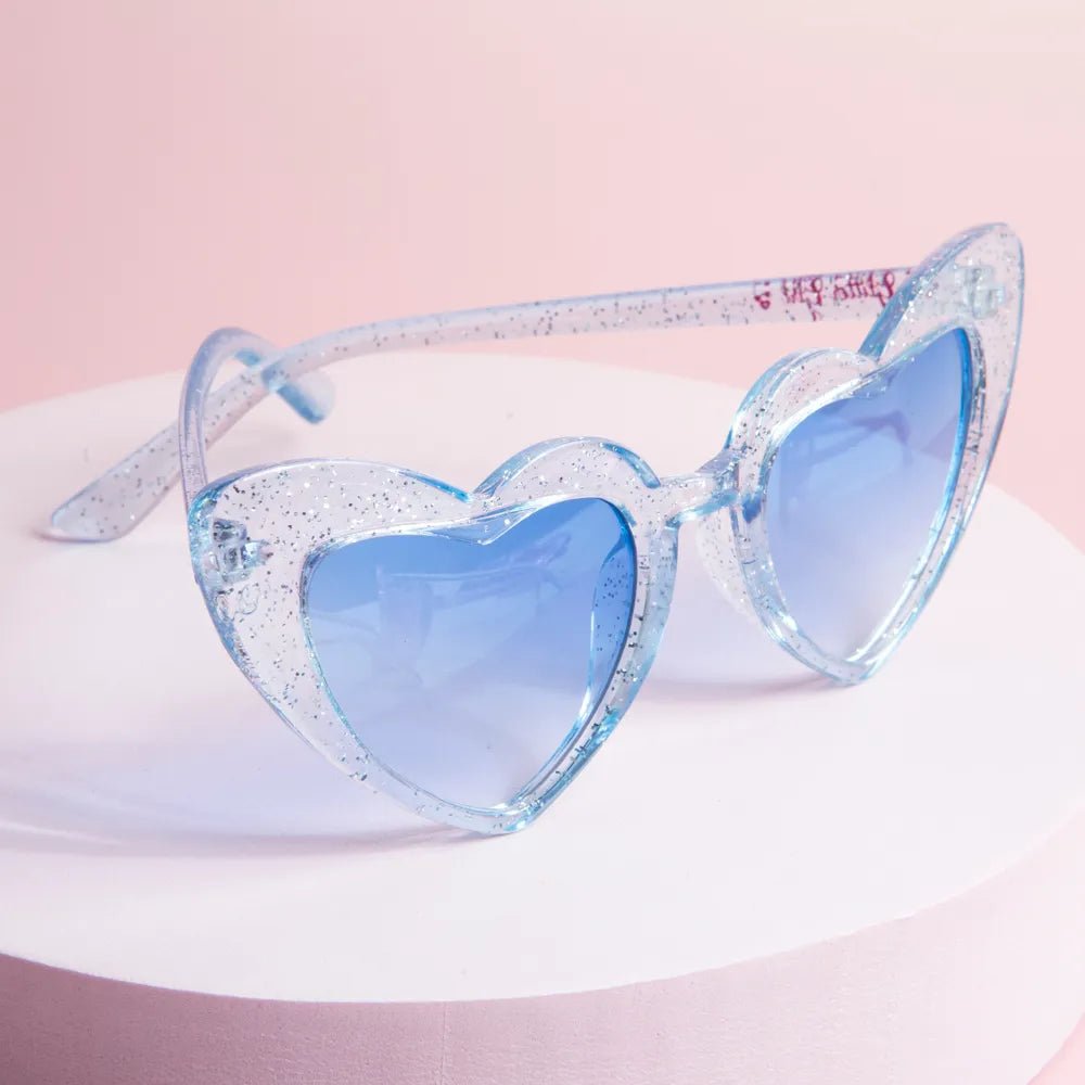 Glitter Girl Sparkling Heart Kids Sunglasses - Aster & Ruby