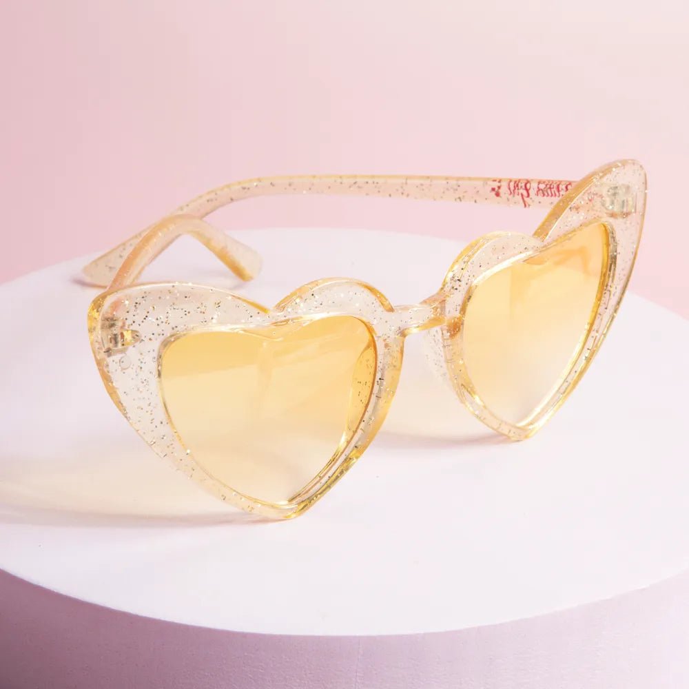 Glitter Girl Sparkling Heart Kids Sunglasses - Aster & Ruby