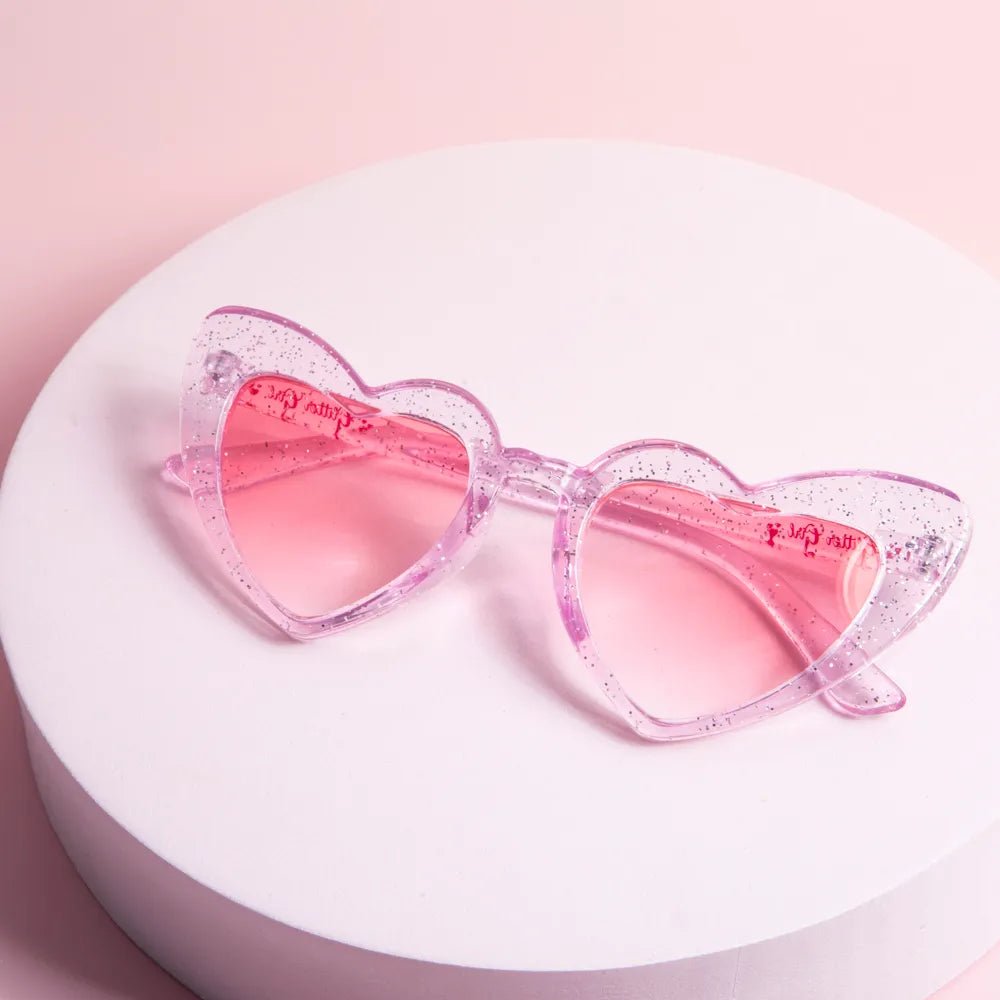 Glitter Girl Sparkling Heart Kids Sunglasses - Aster & Ruby