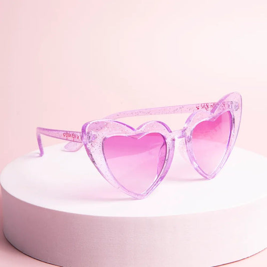 Glitter Girl Sparkling Heart Kids Sunglasses - Aster & Ruby