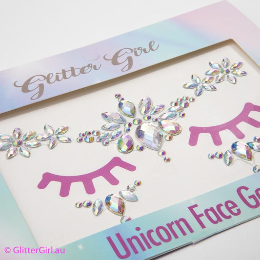 Glitter Girl Unicorn Face Gems Ice Queen - Aster & Ruby