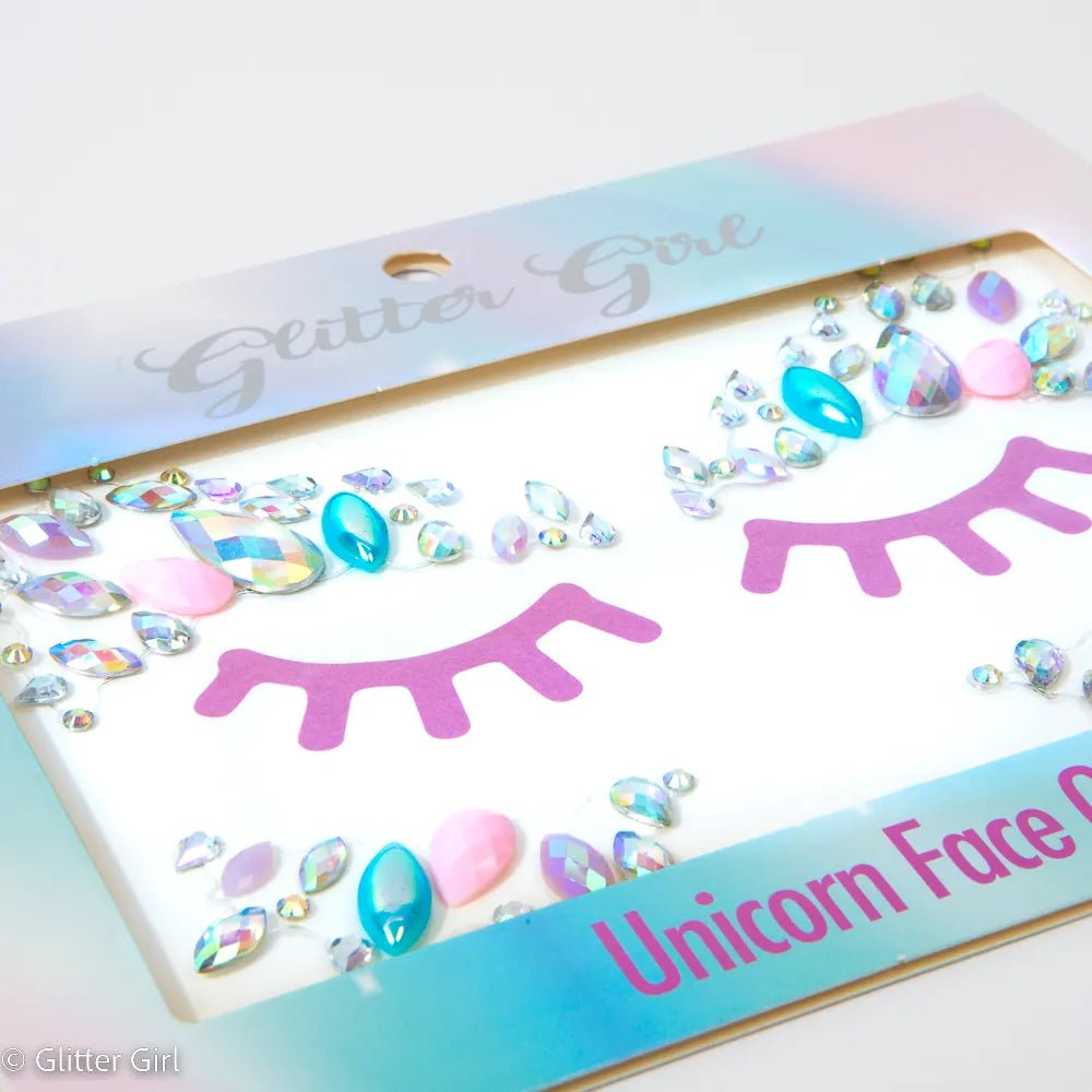 Glitter Girl Unicorn Face Gems Pastel Cutie - Aster & Ruby