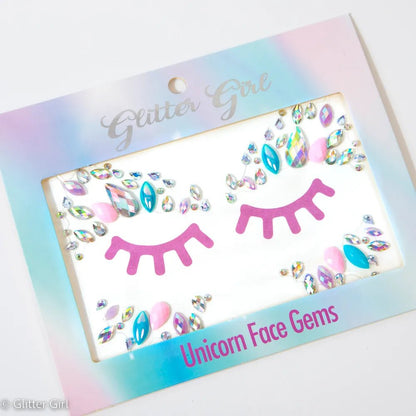 Glitter Girl Unicorn Face Gems Pastel Cutie - Aster & Ruby