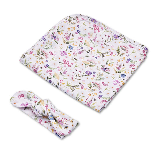 Gracie Organic Jersey Wrap & Topknot Set