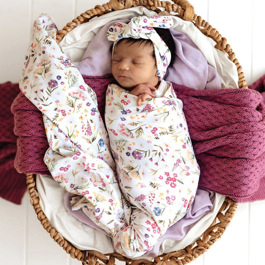 Gracie Organic Jersey Wrap & Topknot Set