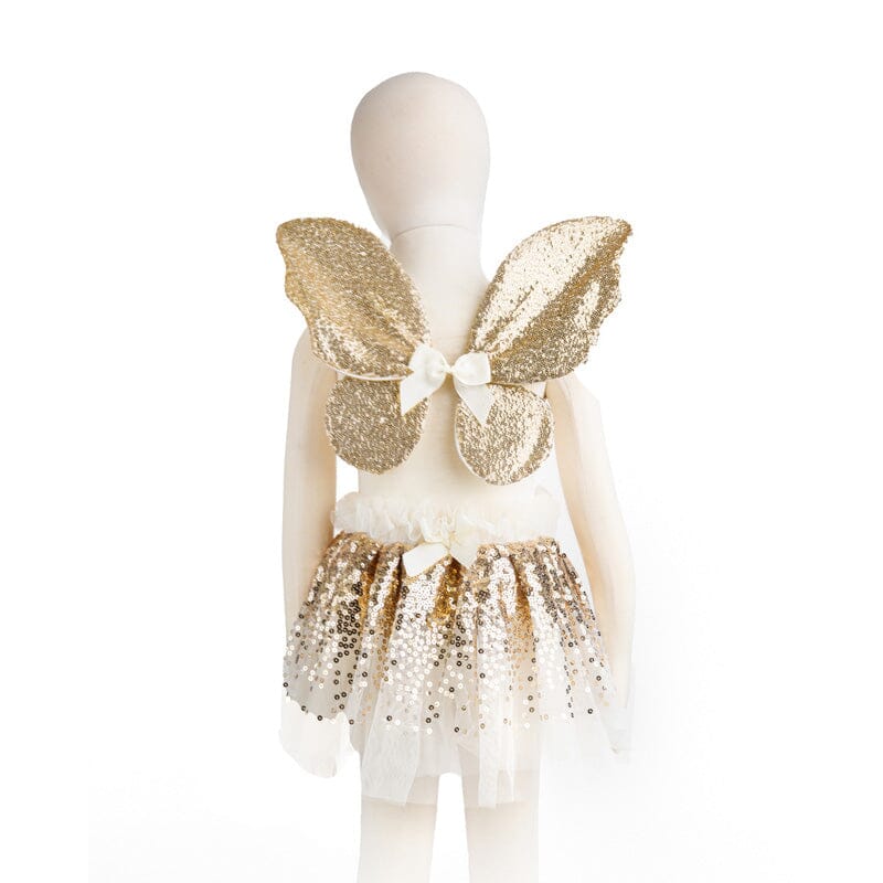 Great Pretenders Gracious Gold Sequins Skirt, Wings & Wand Set-Aster & Ruby