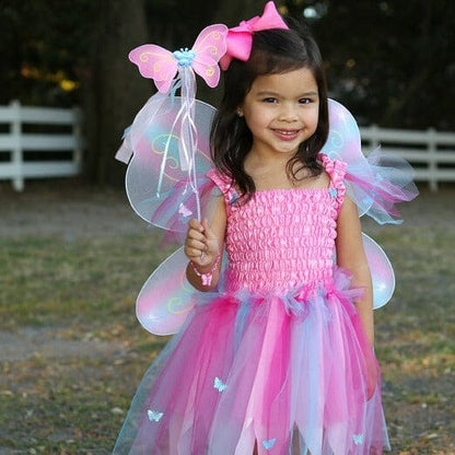 Great Pretenders Pink Butterfly Dress With Wings & Wand-Aster & Ruby