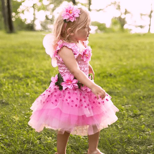 Great Pretenders Pink Fairy Blooms Deluxe Dress With Wings & Headband-Aster & Ruby