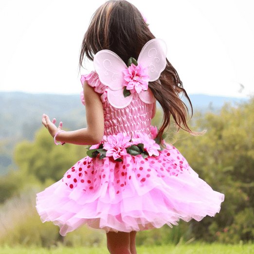 Great Pretenders Pink Fairy Blooms Deluxe Dress With Wings & Headband-Aster & Ruby