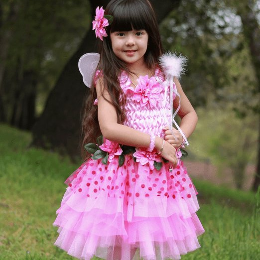 Great Pretenders Pink Fairy Blooms Deluxe Dress With Wings & Headband-Aster & Ruby