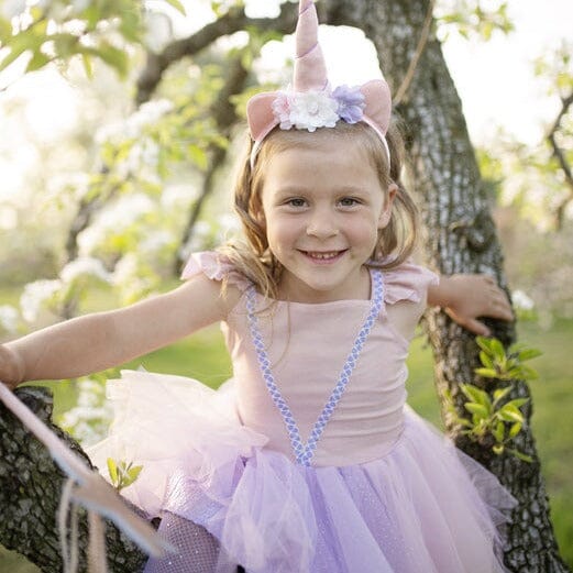 Great Pretenders Pink Shimmer Unicorn Dress & Headband-Aster & Ruby