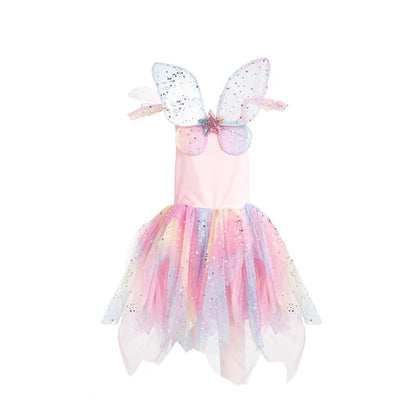 Rainbow Fairy Dress with Wings