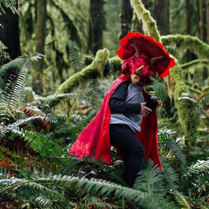 Great Pretenders Red Triceratops Hooded Cape-Aster & Ruby