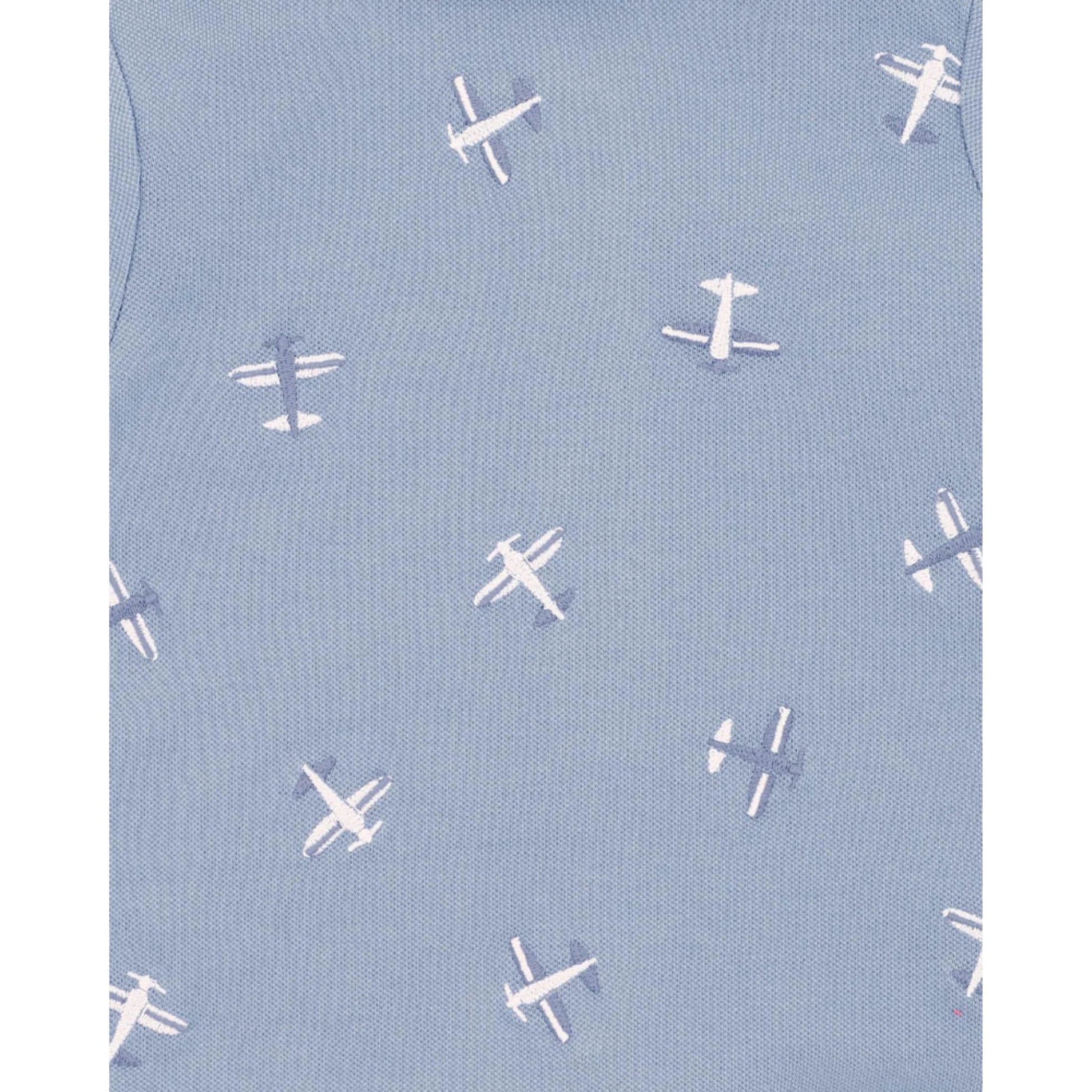 Harlan Embroidered SS Polo Romper - Aster & Ruby