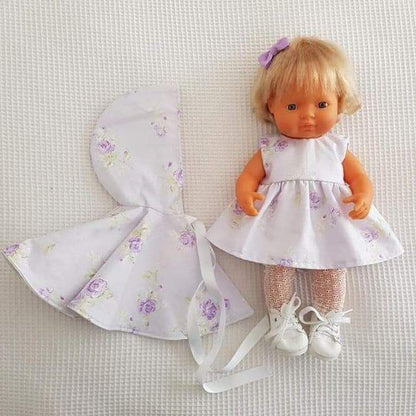 Hooded Doll Cape Lilac Floral-Aster & Ruby