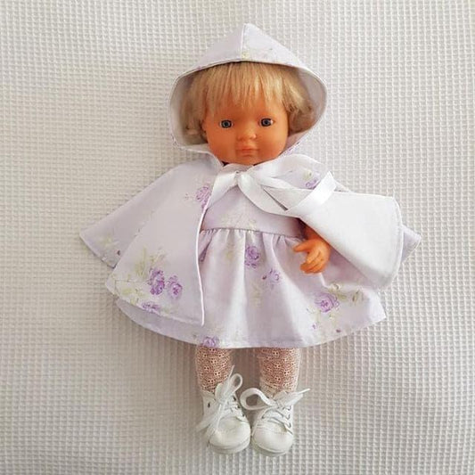 Hooded Doll Cape Lilac Floral-Aster & Ruby