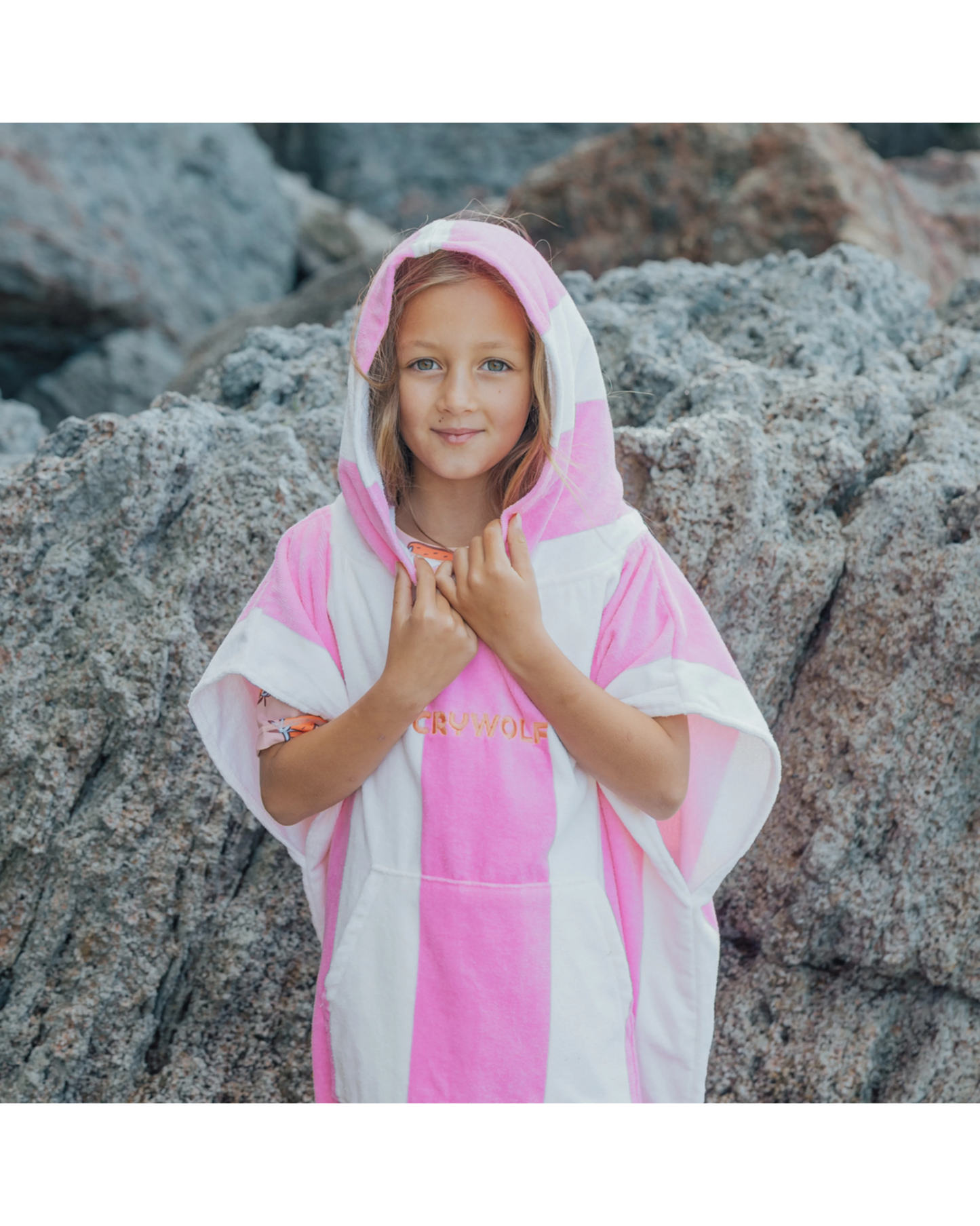 Hooded Towel Candy Stripe - Aster & Ruby