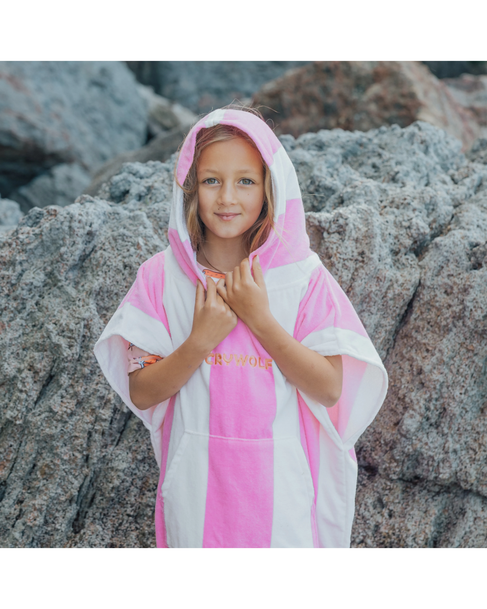 Hooded Towel Candy Stripe - Aster & Ruby